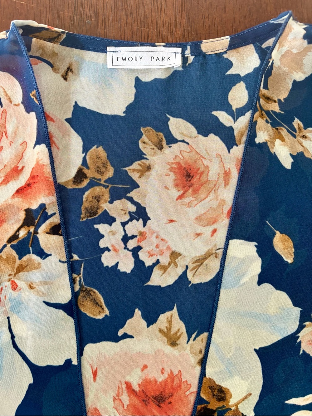 Emory Park Sheer Floral Kimono / Cardigan Open Front Side Slit Design - Picture 1 of 3